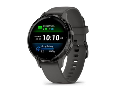 Garmin Venu 3S 41 毫米 灰色 钢质，灰色 硅胶