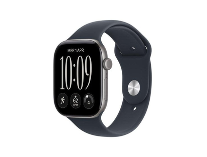 Apple Watch Series 12·46 мм·GPS·алюминий цвета «серый космос»·тёмно-синий Sport ремешок·M/L