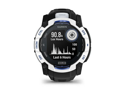 Garmin Instinct 3 Solar GPS 50 мм белый камень, чёрный/ярко-синий ремешок