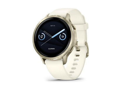 Garmin Venu 4·41 мм·Bluetooth/GPS·AMOLED·золотой/белый·белый силикон ремешок·L