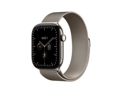 Apple Watch Series 12 GPS + Cellular 46 мм натуральный титан, натуральный миланский браслет M/L