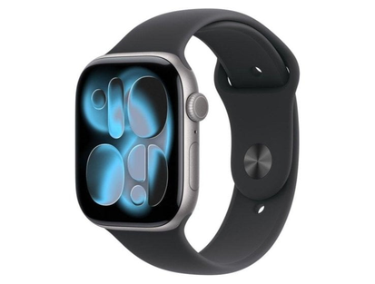 Apple Watch Series 11 GPS + Cellular 46mm алюминий цвета «серый космос» / ремешок Sport чёрный S/M