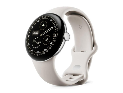 Google Pixel Watch 4·41 мм·LTE/GPS/NFC·AMOLED·серебристый алюминий·бежевый ремешок·S/L