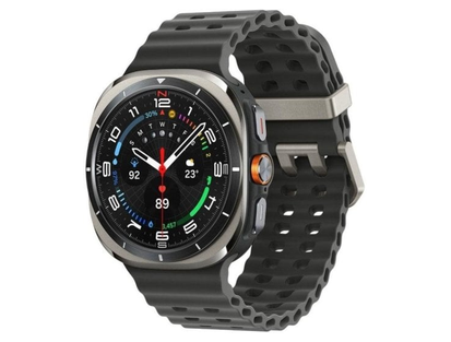 Samsung Galaxy Watch Ultra (2025)·47 мм·LTE/GPS·серебристый титан·чёрный ремешок·универсальный размер