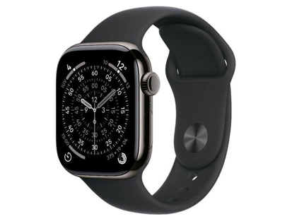 Apple Watch Series 11 GPS + Cellular 42mm титан сланцевый / ремешок Sport чёрный S/M
