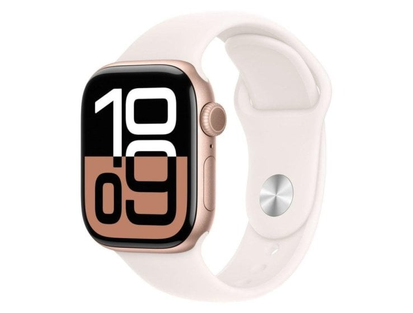 Apple Watch Series 10·42 мм·GPS + Cellular·алюминий цвета розового золота·нежно-розовый Sport ремешок·M/L