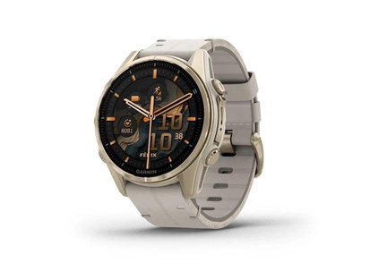 Garmin fēnix 8 AMOLED Sapphire · 43 mm · Bluetooth/GPS · Oro · Correa gris · Talla única