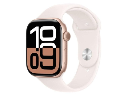 Apple Watch Series 10 GPS + Cellular 46mm алюминий розовое золото / ремешок Sport нежно-розовый M/L