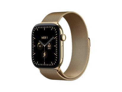 Apple Watch Series 12·46 мм·GPS + Cellular·золотой титан·золотой миланский браслет·M/L