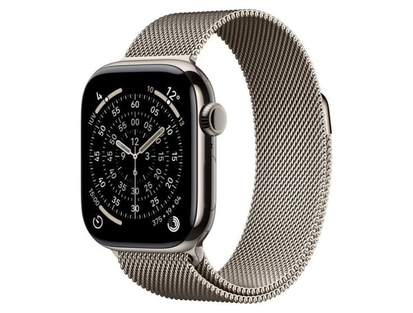 Apple Watch Series 11 GPS + Cellular 42mm натуральный титан / натуральный миланский браслет