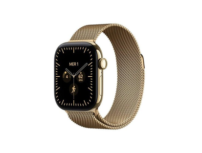 Apple Watch Series 12 GPS + Cellular 42mm золотистый титан / ремешок миланский браслет золотой S/M