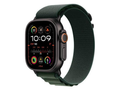 Apple Watch Ultra 2 GPS + Cellular 49mm чёрный титан / ремешок Alpine Loop M тёмно-зелёный