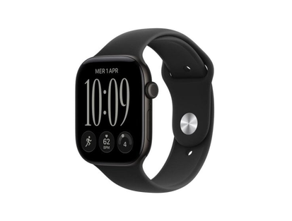 Apple Watch Series 12 GPS + Cellular 46 мм чёрный алюминий, чёрный Sport S/M