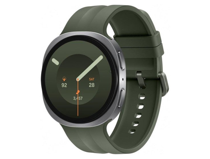 Samsung Galaxy Watch9·44 мм·LTE/GPS·серебристый·зелёный ремешок
