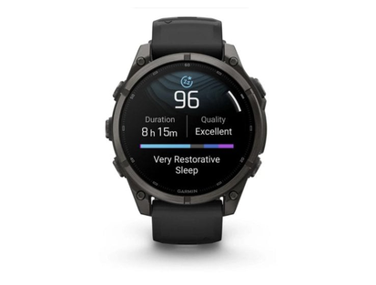 Garmin fēnix 9·47 мм·Bluetooth/GPS/Wi-Fi·угольно-серый титан·серый силиконовый ремешок·универсальный размер