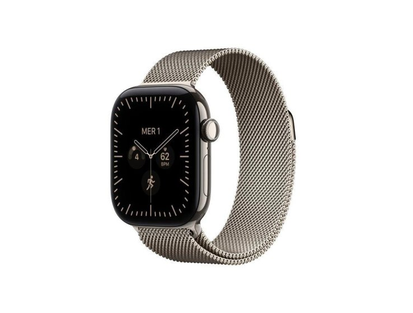 Apple Watch Series 12·42 мм·GPS + Cellular·натуральный титан·натуральный миланский браслет·S/M