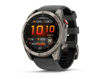Garmin fēnix 8 Pro LTE/NTN Satellite 51mm AMOLED титан / ремешок силикон чёрный/серый