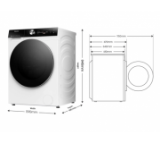 Hisense wf7s1247bw 12kg front-load washing machine with AI dosing